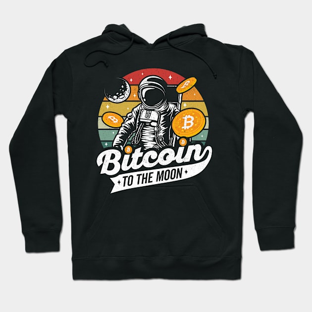 Bitcoin to the Moon Astronaut Crypto Hodl Hoodie by DetourShirts